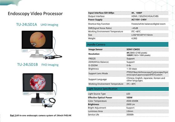 TUYOU 24LSD1A 4K Endoskopiekamera mit 24-Zoll-Monitor und SONY CMOS-Sensor für HNO-Laparoskopie, Hysteroskopie, Urologie